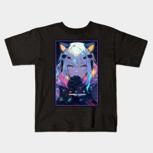 Anime Cat Girl | Quality Anime Design | Chibi Cat Girl Miaw | Manga Anime Art Kids T-Shirt